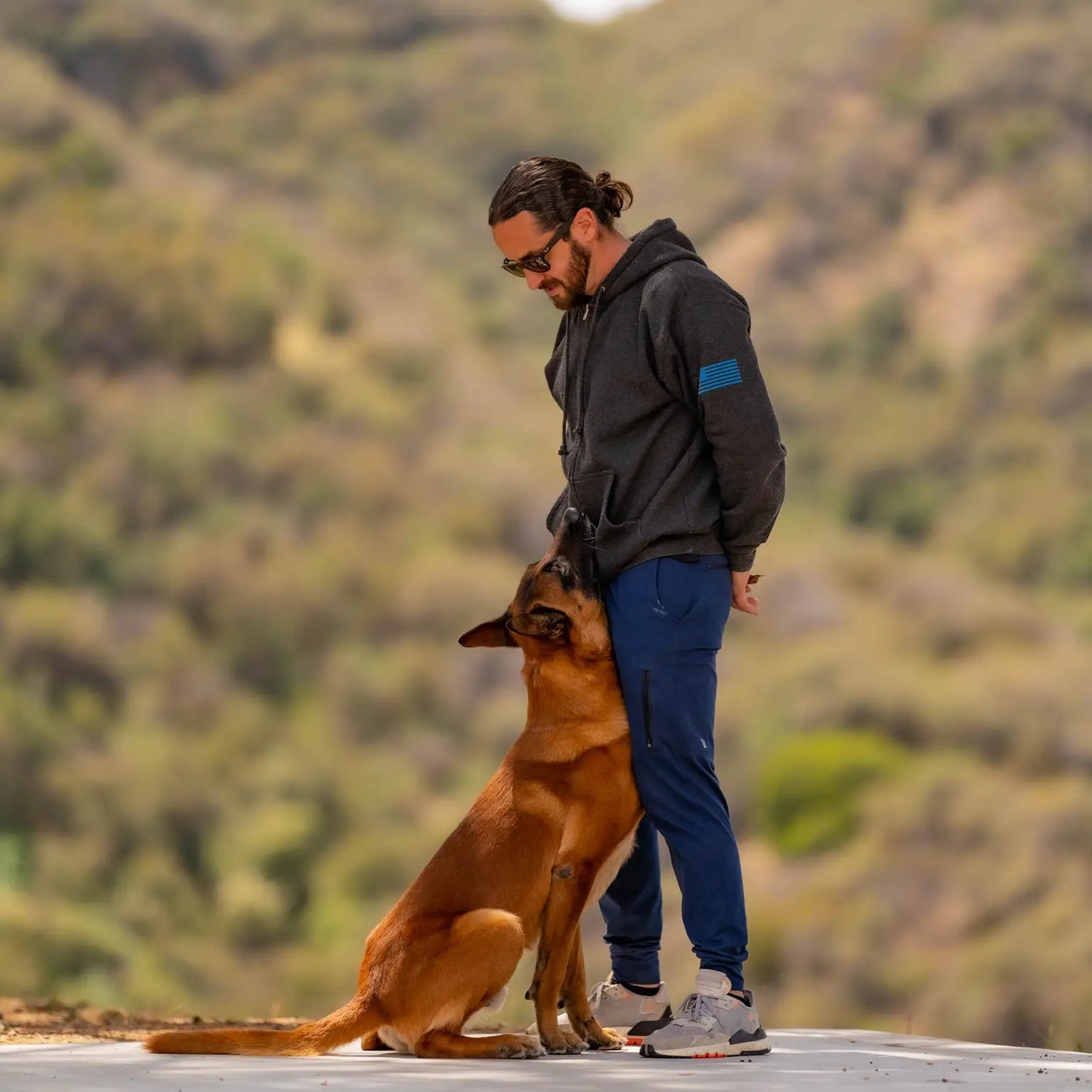Joseph Cinnante training a dog